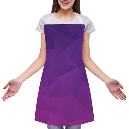 Violet Polygonal Geometric Print Adjustable Apron