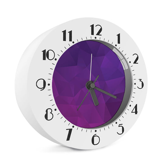 Violet Polygonal Geometric Print Alarm Clock