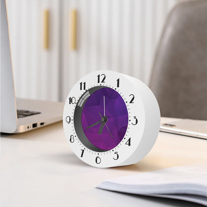 Violet Polygonal Geometric Print Alarm Clock