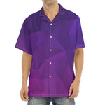 Violet Polygonal Geometric Print Aloha Shirt