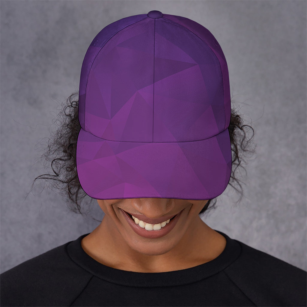 Violet Polygonal Geometric Print Baseball Cap