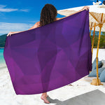 Violet Polygonal Geometric Print Beach Sarong Wrap