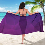 Violet Polygonal Geometric Print Beach Sarong Wrap
