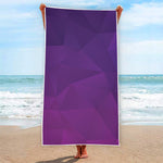 Violet Polygonal Geometric Print Beach Towel