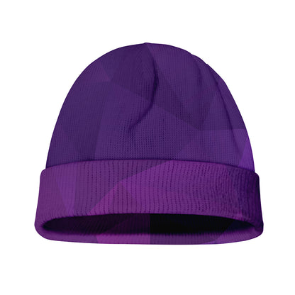Violet Polygonal Geometric Print Beanie