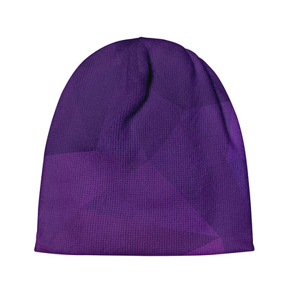 Violet Polygonal Geometric Print Beanie