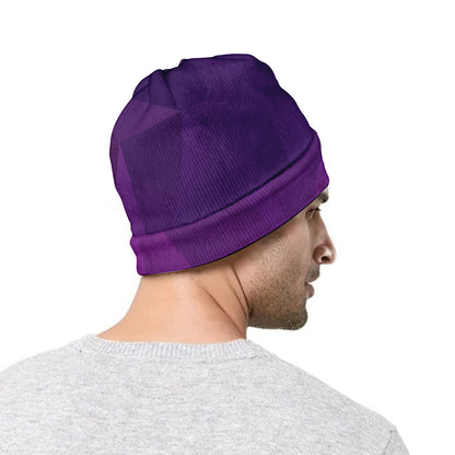Violet Polygonal Geometric Print Beanie