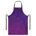 Violet Polygonal Geometric Print Bib Apron With Pocket