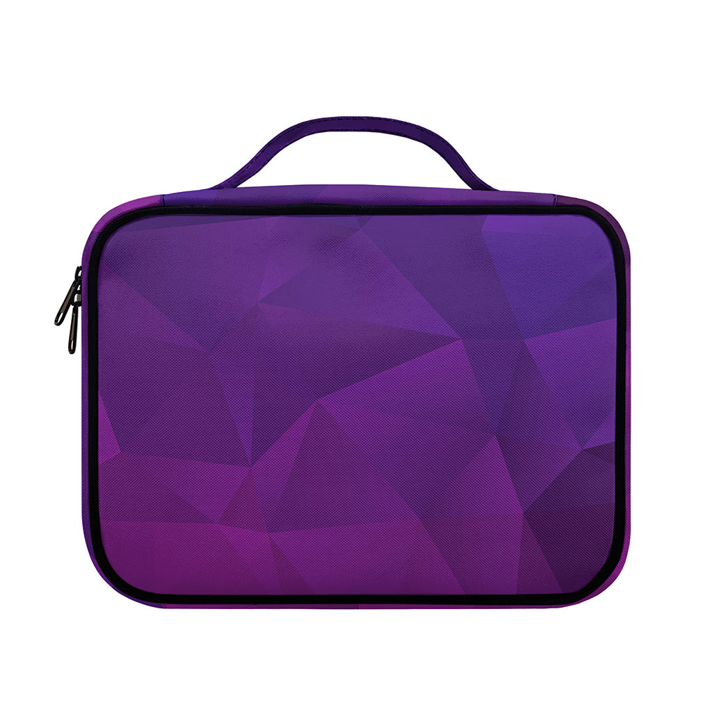Violet Polygonal Geometric Print Briefcase Bible Bag
