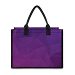Violet Polygonal Geometric Print Canvas Tote Bag