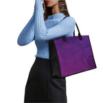 Violet Polygonal Geometric Print Canvas Tote Bag