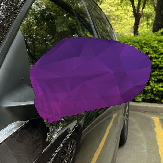Violet Polygonal Geometric Print Car Side Mirror Covers