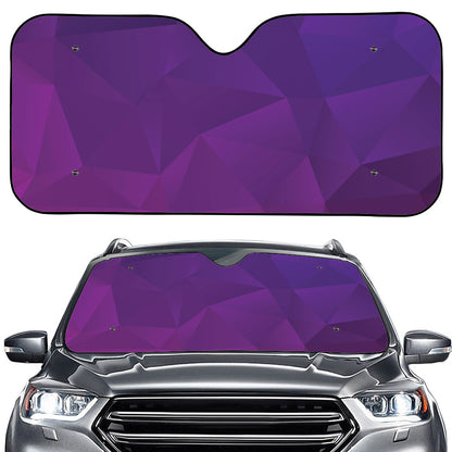 Violet Polygonal Geometric Print Car Windshield Sun Shade