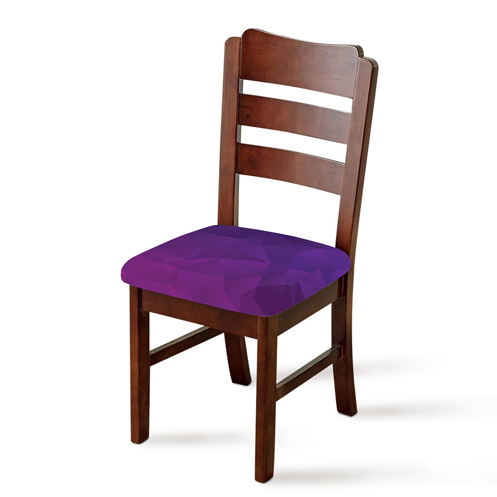 Violet Polygonal Geometric Print Chair Cushion Cover