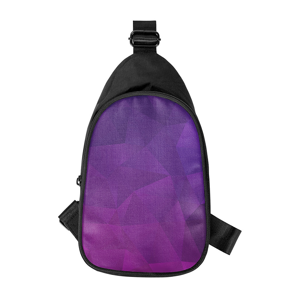 Violet Polygonal Geometric Print Chest Bag