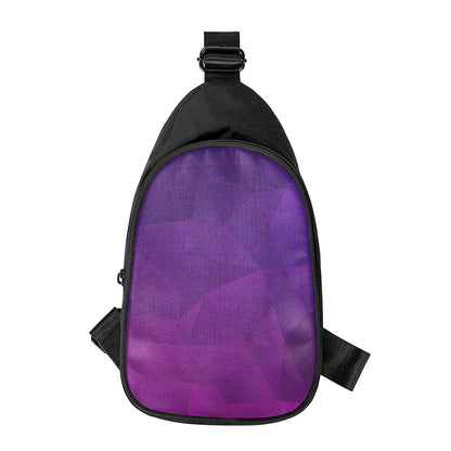 Violet Polygonal Geometric Print Chest Bag