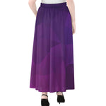 Violet Polygonal Geometric Print Chiffon Maxi Skirt
