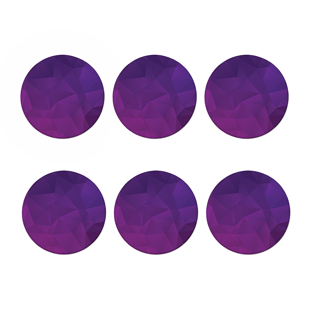 Violet Polygonal Geometric Print Coaster Set