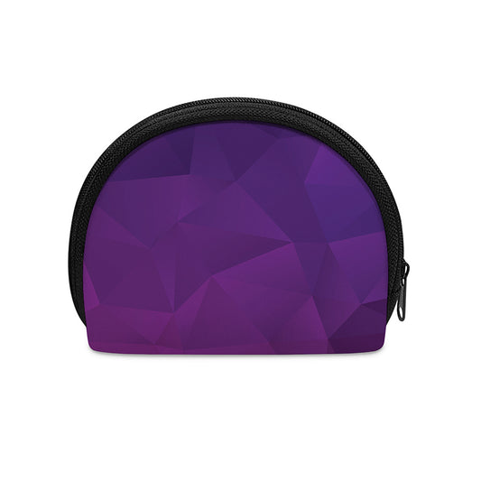 Violet Polygonal Geometric Print Coin Purse
