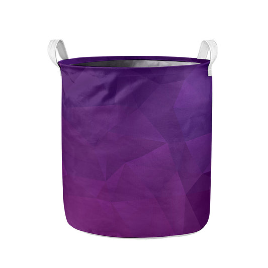 Violet Polygonal Geometric Print Collapsible Laundry Basket