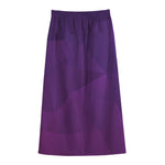 Violet Polygonal Geometric Print Cotton Front Slit Maxi Skirt