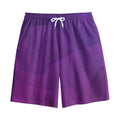 Violet Polygonal Geometric Print Cotton Shorts