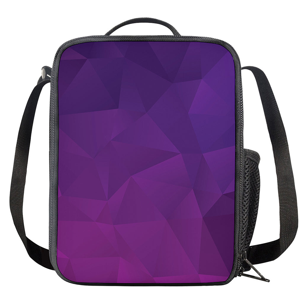 Violet Polygonal Geometric Print Crossbody Lunch Bag