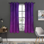 Violet Polygonal Geometric Print Curtain