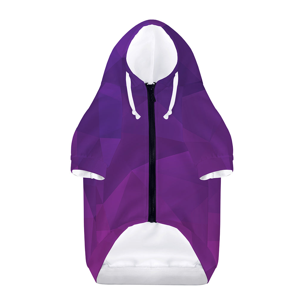 Violet Polygonal Geometric Print Dog Zip Up Hoodie