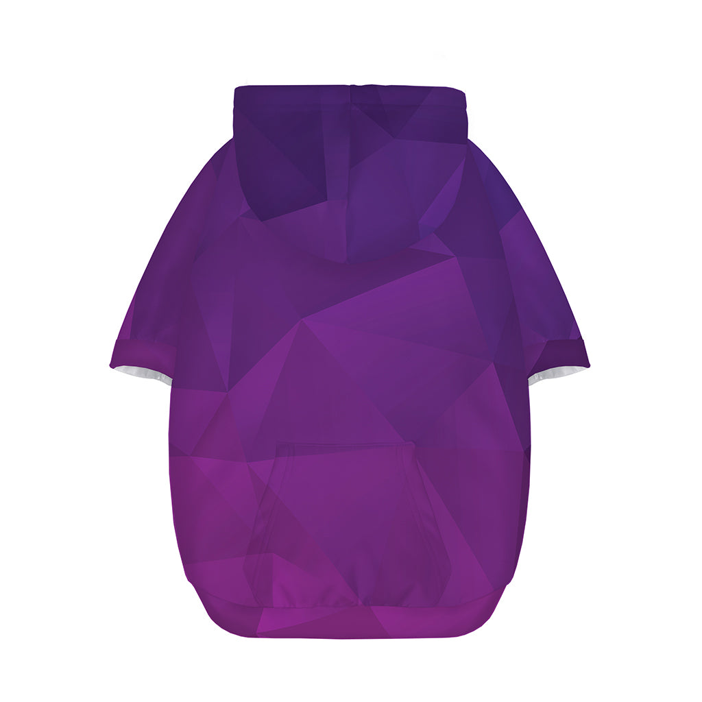 Violet Polygonal Geometric Print Dog Zip Up Hoodie