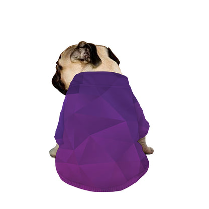 Violet Polygonal Geometric Print Dog Zip Up Jacket