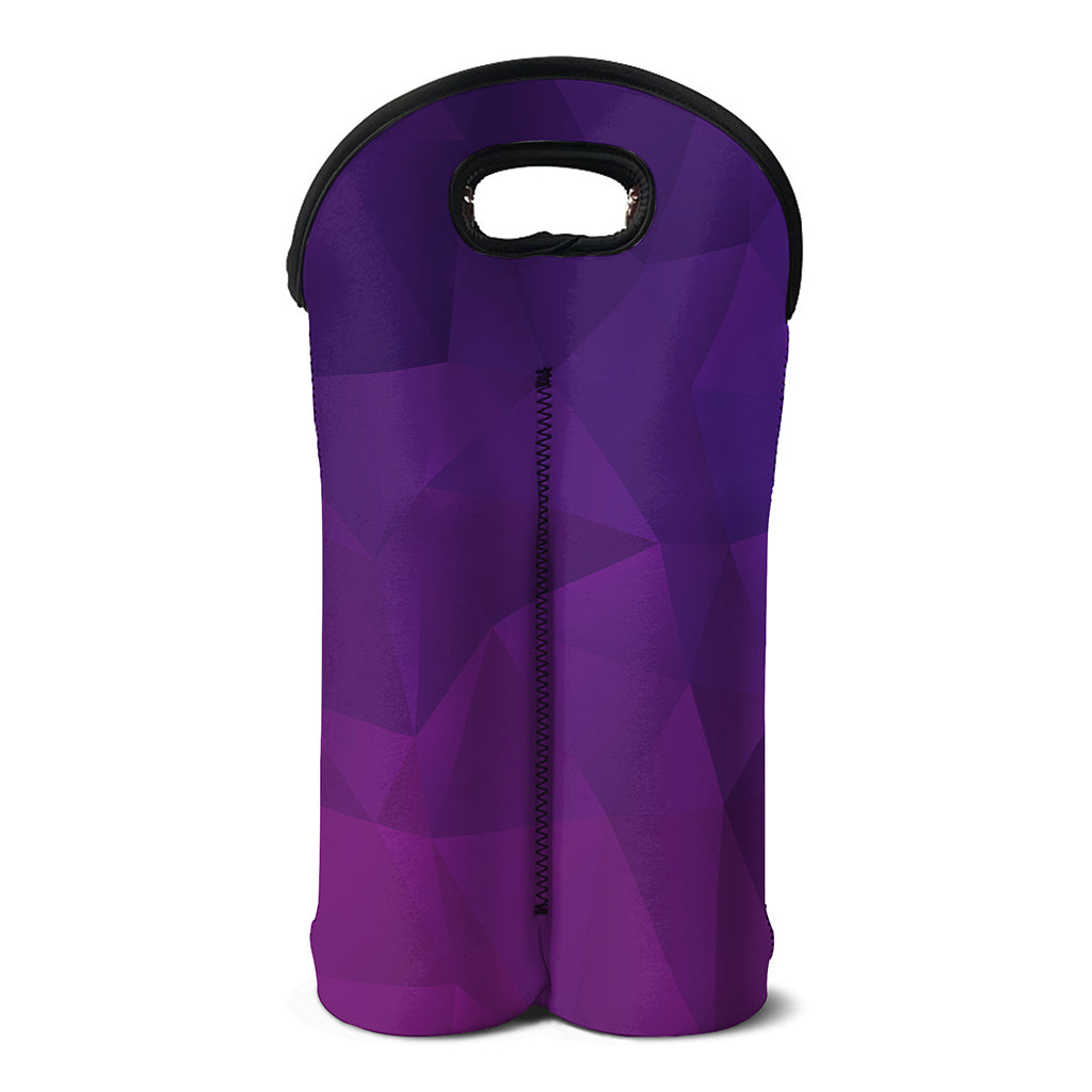 Violet Polygonal Geometric Print Double Neoprene Wine Tote