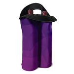 Violet Polygonal Geometric Print Double Neoprene Wine Tote
