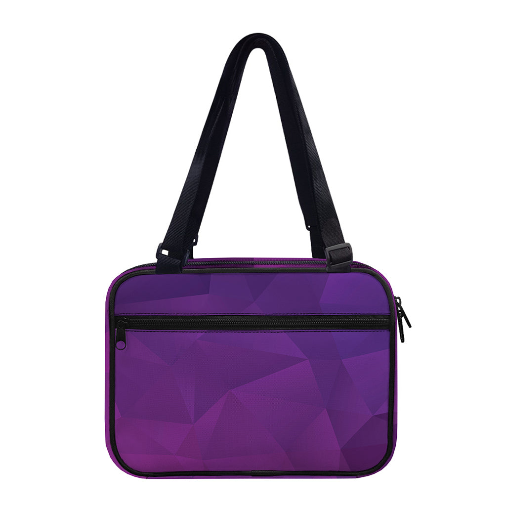 Violet Polygonal Geometric Print Double Strap Bible Bag