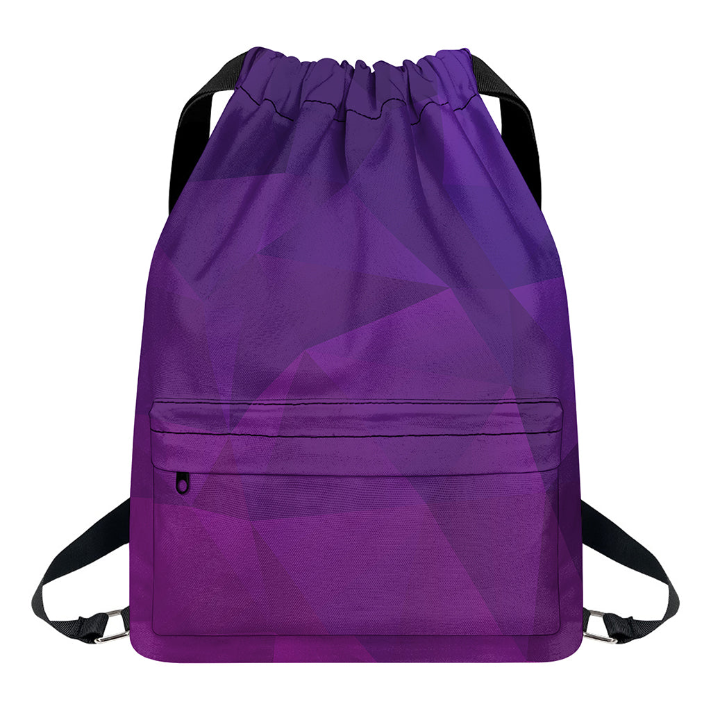 Violet Polygonal Geometric Print Drawstring Backpack