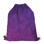 Violet Polygonal Geometric Print Drawstring Bag