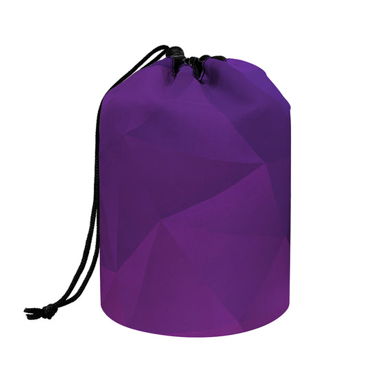 Violet Polygonal Geometric Print Drawstring Makeup Bag