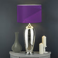 Violet Polygonal Geometric Print Drum Lamp Shade