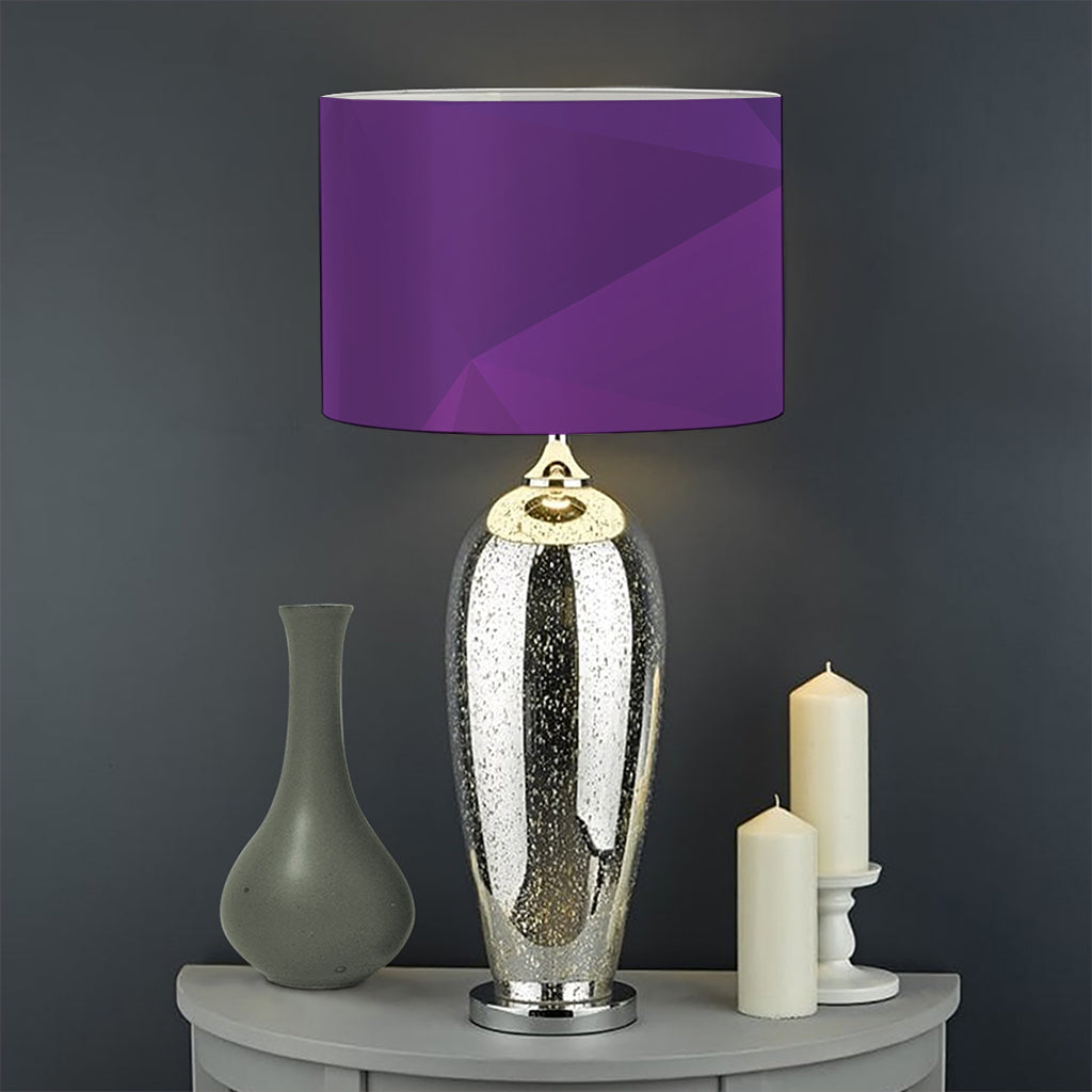 Violet Polygonal Geometric Print Drum Lamp Shade
