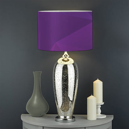 Violet Polygonal Geometric Print Drum Lamp Shade