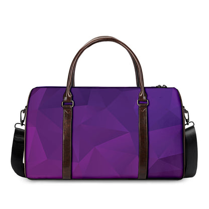 Violet Polygonal Geometric Print Duffle Bag