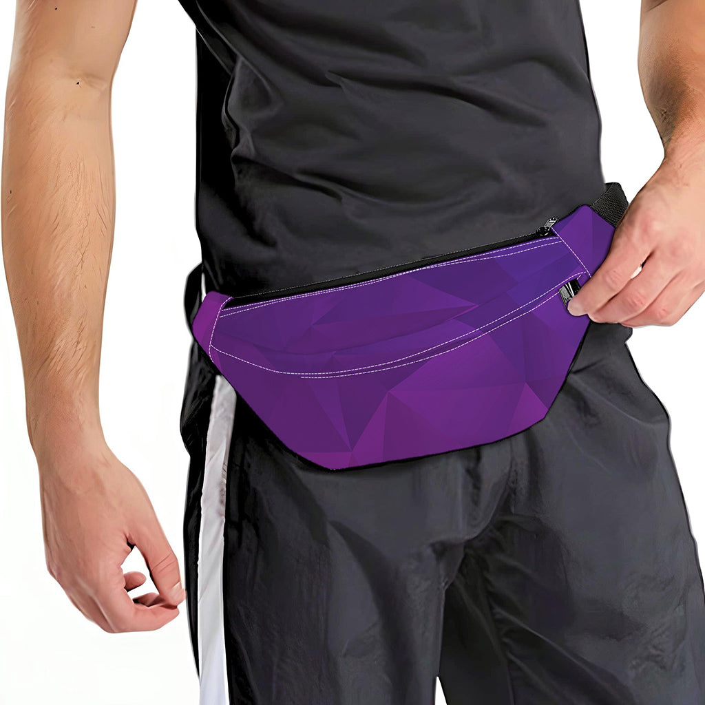 Violet Polygonal Geometric Print Fanny Pack