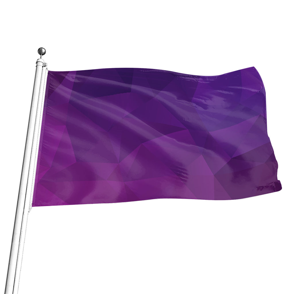 Violet Polygonal Geometric Print Flag