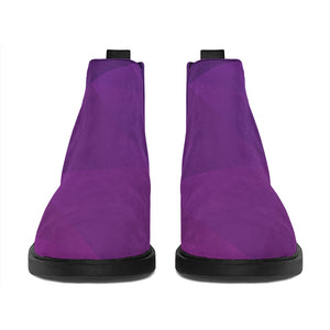 Violet Polygonal Geometric Print Flat Ankle Boots