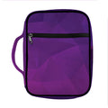Violet Polygonal Geometric Print Front Pocket Bible Bag
