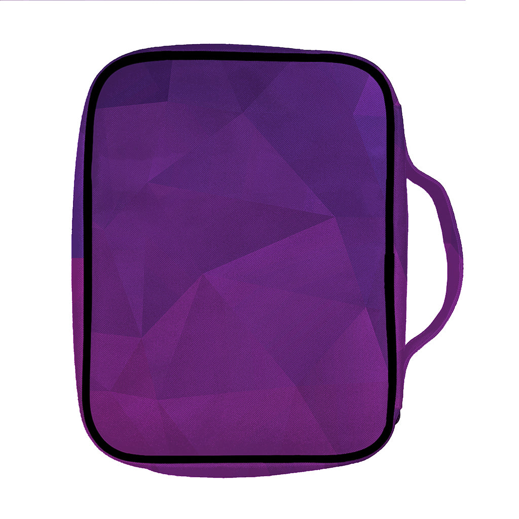 Violet Polygonal Geometric Print Front Pocket Bible Bag