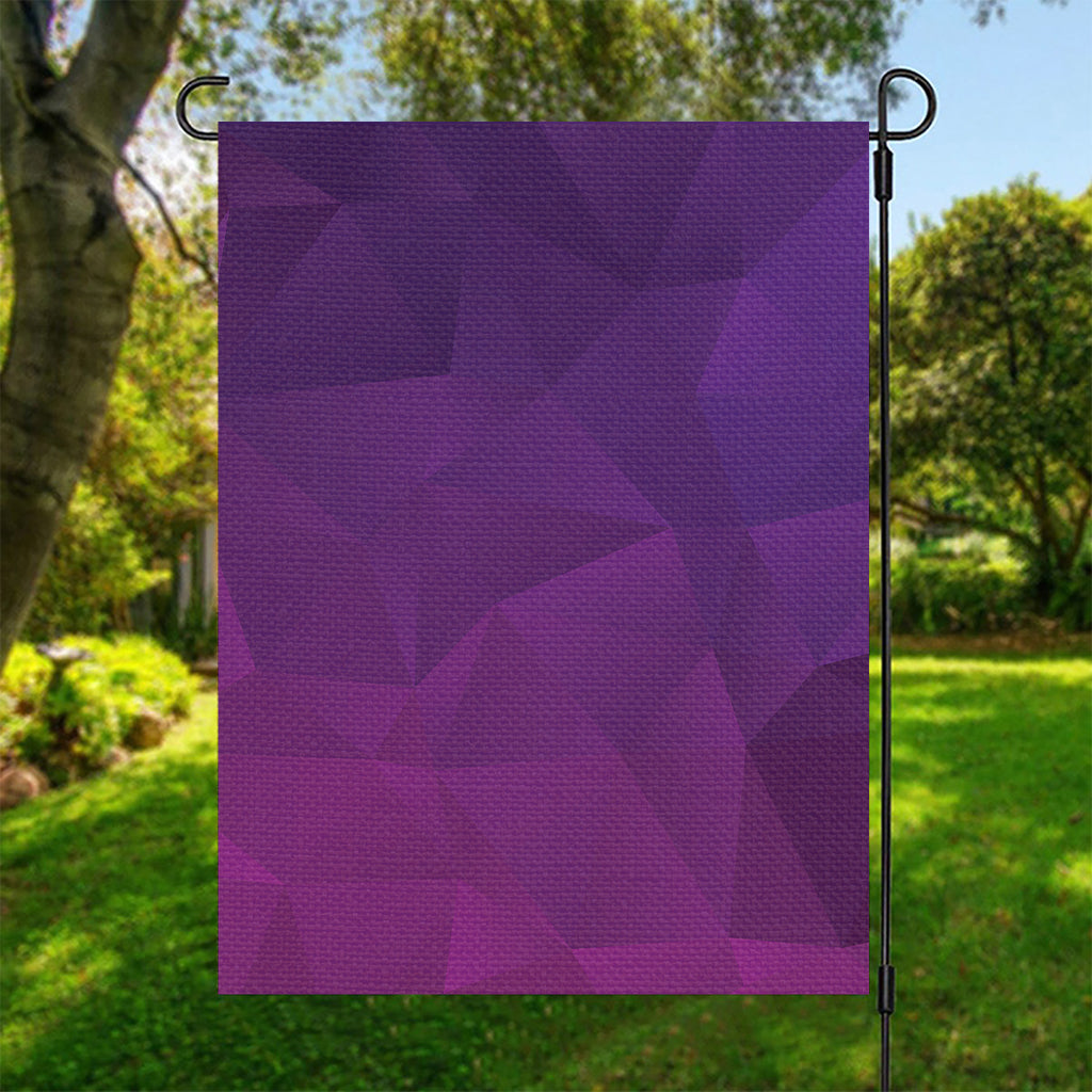 Violet Polygonal Geometric Print Garden Flag