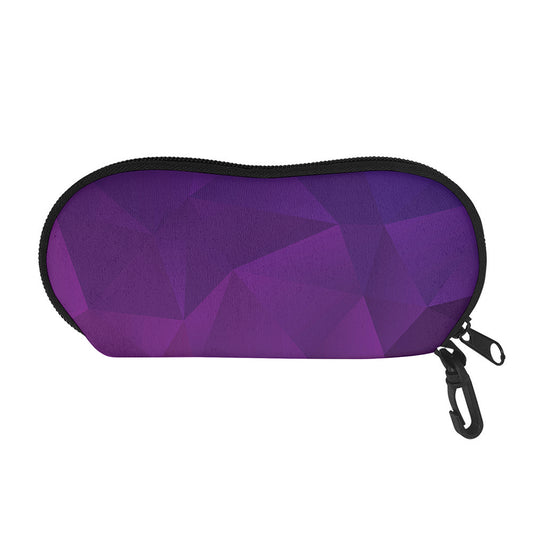 Violet Polygonal Geometric Print Glasses Case