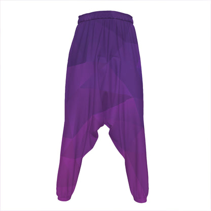 Violet Polygonal Geometric Print Hammer Pants