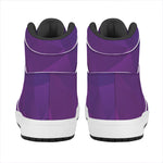 Violet Polygonal Geometric Print High Top Leather Sneakers